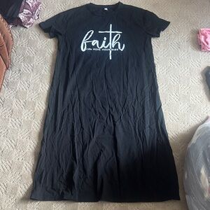 Black Graphic T-Shirt Dress